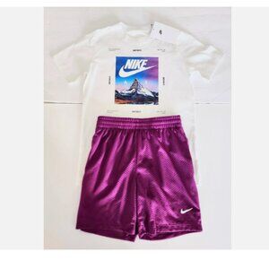 NIKE Logo T-Shirt and shorts Youth Size Small Unisex kids
